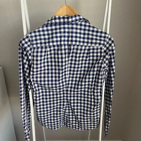 EUC Frank & Eileen Barry Navy Gingham Shirt sz Small - Picture 4 of 4
